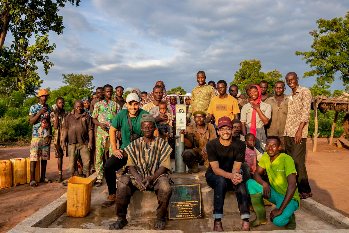 Group of community members in Yakubukura, Ghana gathered together